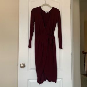 Amour Vert Maroon Wrap Dress